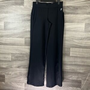 Fila Womens Activewear Pants Black Mid Rise Stretch‎ Pull On Workout Exercise XS